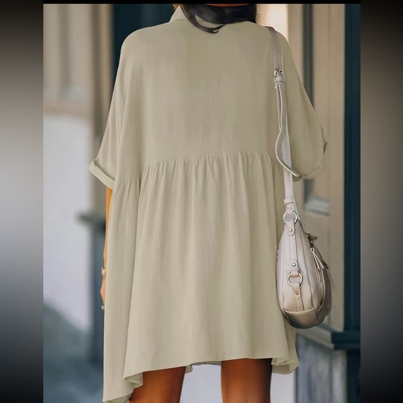 Boho white button down comfy dress - Picture 13 of 15